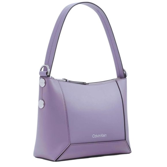 Calvin Klein Quinn Top Zip Shoulder Bag Lilac